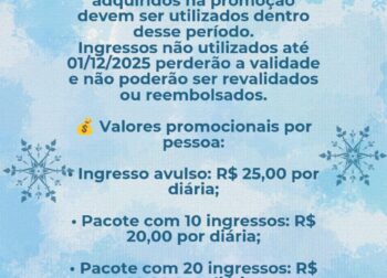 Pacotes promocionais de inverno 2025 – Valores reduzidos!